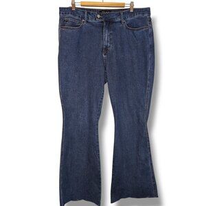 Judy Blue Flare Jeans Womens 20W Stretch Medium Wash High Rise Raw Hem Jeans Raw